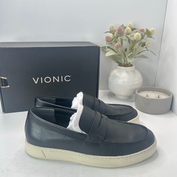 Vionic Thompson Slip-on Penny Loafers Casual Comfort Shoe Black Men 10W Tried On - Picture 3 of 10
